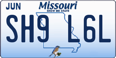 MO license plate SH9L6L