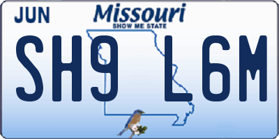 MO license plate SH9L6M
