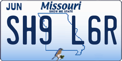MO license plate SH9L6R