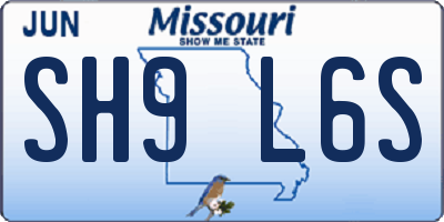 MO license plate SH9L6S