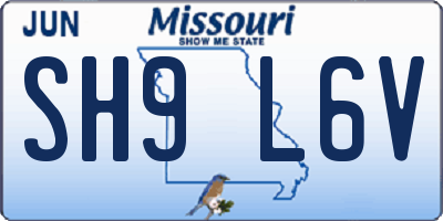 MO license plate SH9L6V