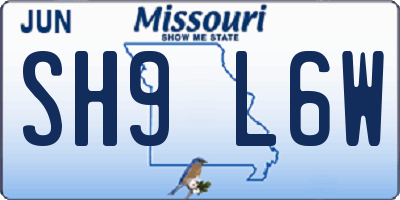 MO license plate SH9L6W
