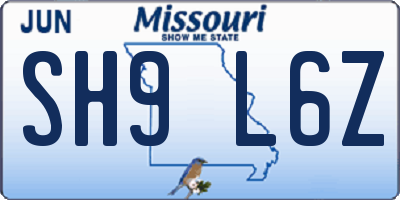 MO license plate SH9L6Z