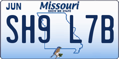MO license plate SH9L7B