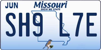 MO license plate SH9L7E