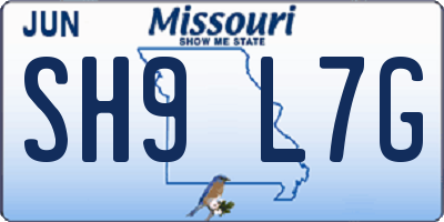 MO license plate SH9L7G