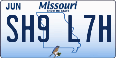 MO license plate SH9L7H