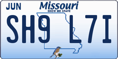 MO license plate SH9L7I