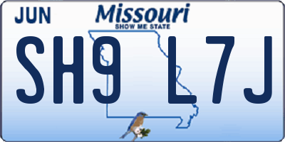MO license plate SH9L7J