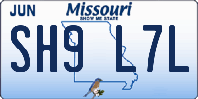 MO license plate SH9L7L