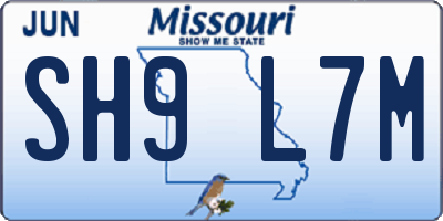 MO license plate SH9L7M