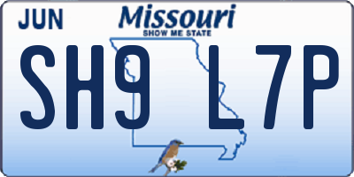 MO license plate SH9L7P