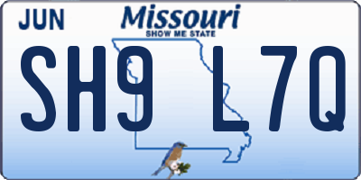 MO license plate SH9L7Q