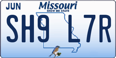 MO license plate SH9L7R