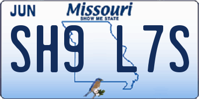 MO license plate SH9L7S