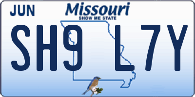 MO license plate SH9L7Y