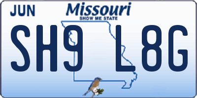 MO license plate SH9L8G