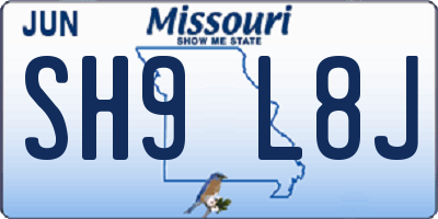 MO license plate SH9L8J