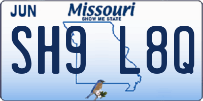 MO license plate SH9L8Q