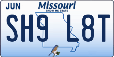 MO license plate SH9L8T