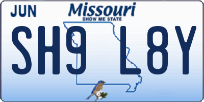 MO license plate SH9L8Y