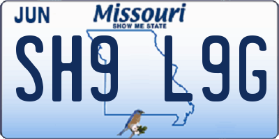 MO license plate SH9L9G