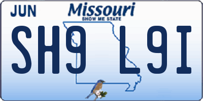 MO license plate SH9L9I