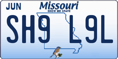 MO license plate SH9L9L
