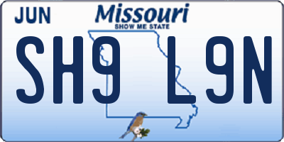 MO license plate SH9L9N