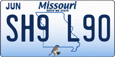 MO license plate SH9L9O