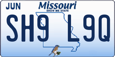 MO license plate SH9L9Q