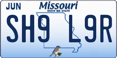 MO license plate SH9L9R