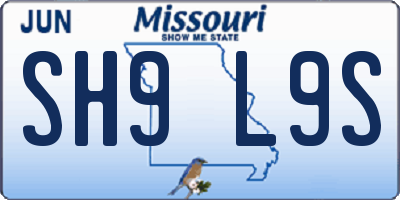 MO license plate SH9L9S