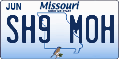 MO license plate SH9M0H
