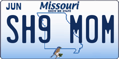 MO license plate SH9M0M