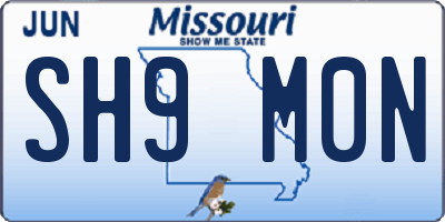 MO license plate SH9M0N