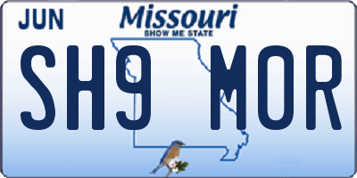 MO license plate SH9M0R
