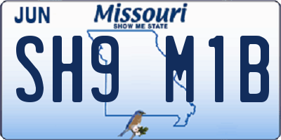MO license plate SH9M1B