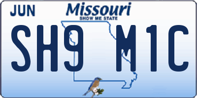 MO license plate SH9M1C