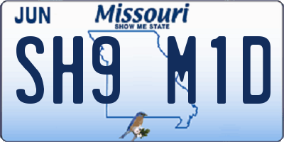MO license plate SH9M1D
