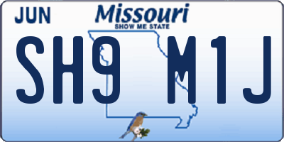 MO license plate SH9M1J