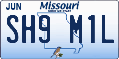 MO license plate SH9M1L