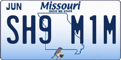 MO license plate SH9M1M