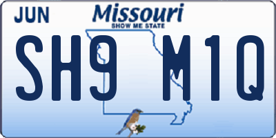 MO license plate SH9M1Q