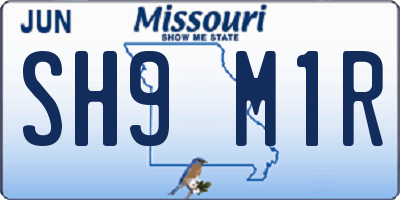 MO license plate SH9M1R