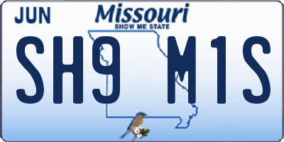 MO license plate SH9M1S