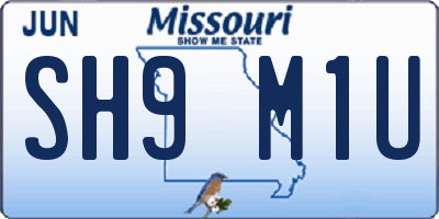 MO license plate SH9M1U