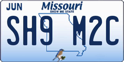 MO license plate SH9M2C