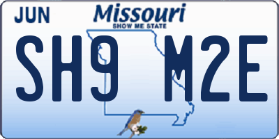 MO license plate SH9M2E