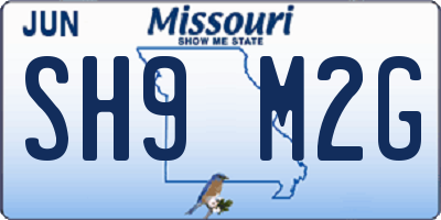 MO license plate SH9M2G